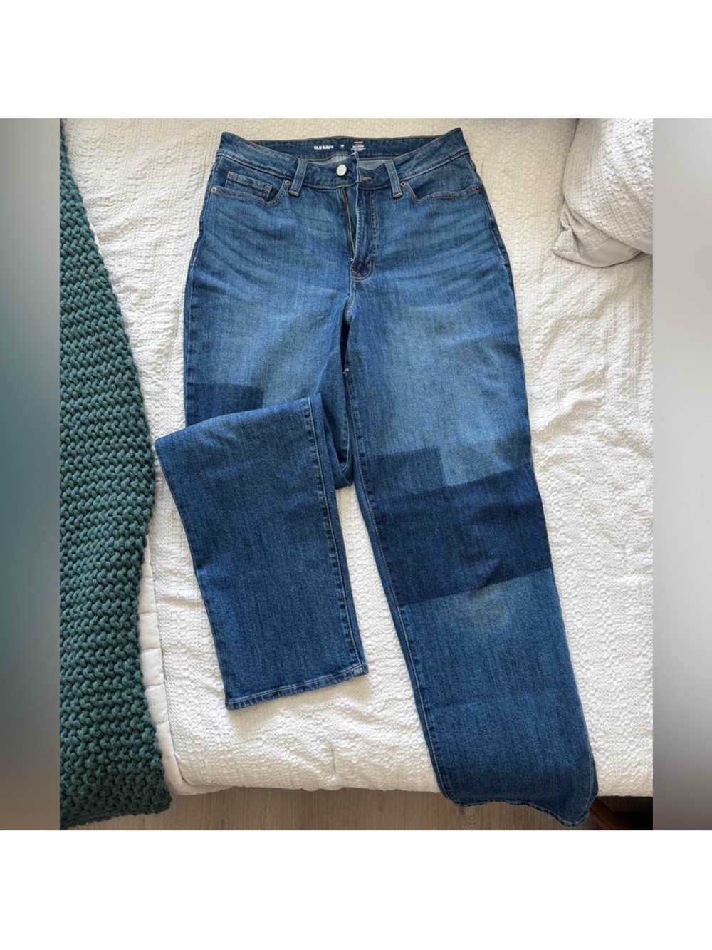 Old Navy Blue Patchwork Boyfriend Jeans